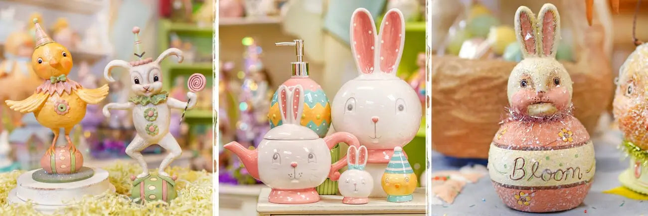 Johanna Parker pink sold bunny teapot and tea cup set Easter pastel pink