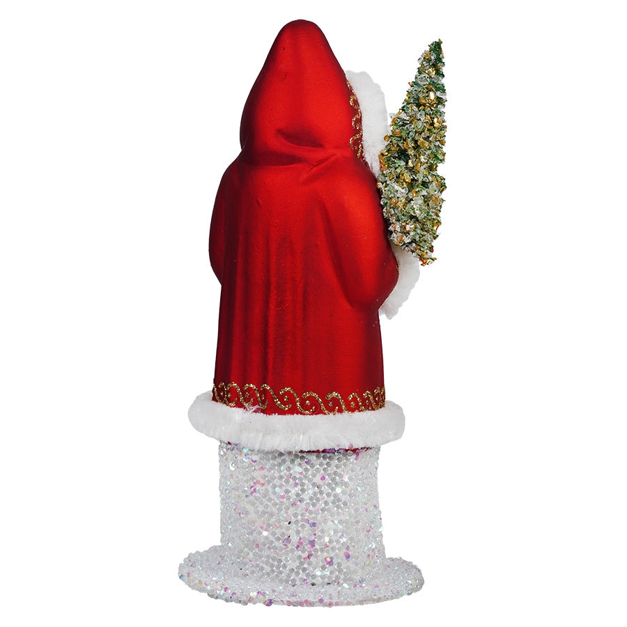 Ino Schaller Red Coat Santa With Swirling Gold Accents