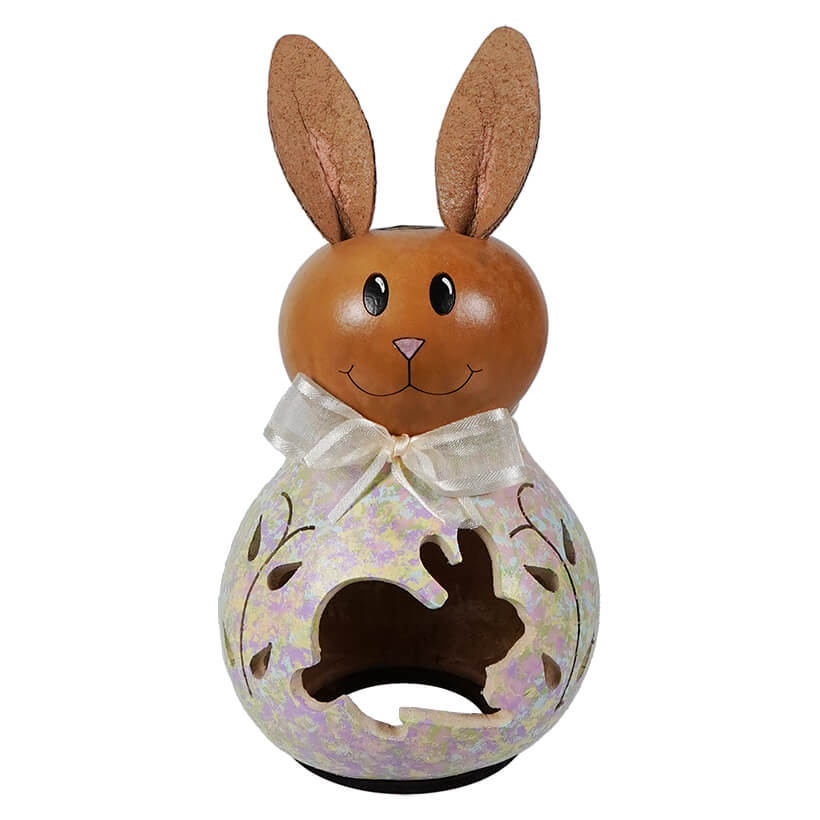 Pastel Bunny Paige Miniature Gourd With Bunny Cutout