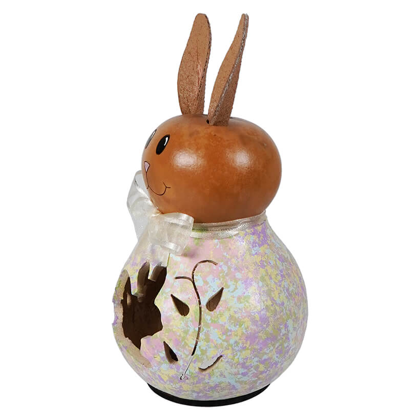 Pastel Bunny Paige Miniature Gourd With Bunny Cutout