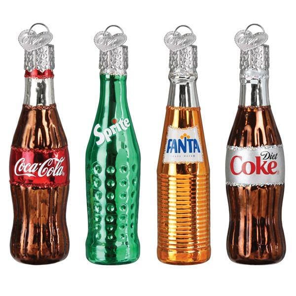 Coca-Cola Mini Beverage Ornament Set/4 by Old World Christmas Coca-Cola Mini Beverage Ornament Set/4 by Old World Christmas