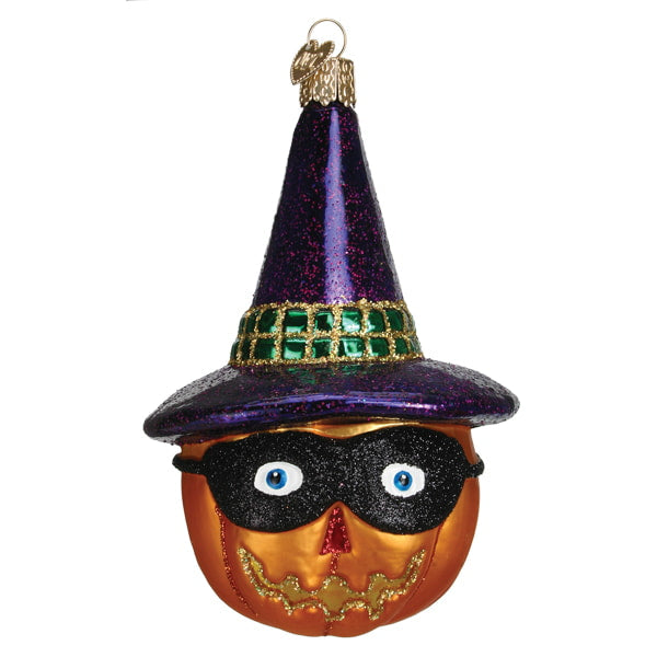 Masked Witch Jack O' Lantern Ornament