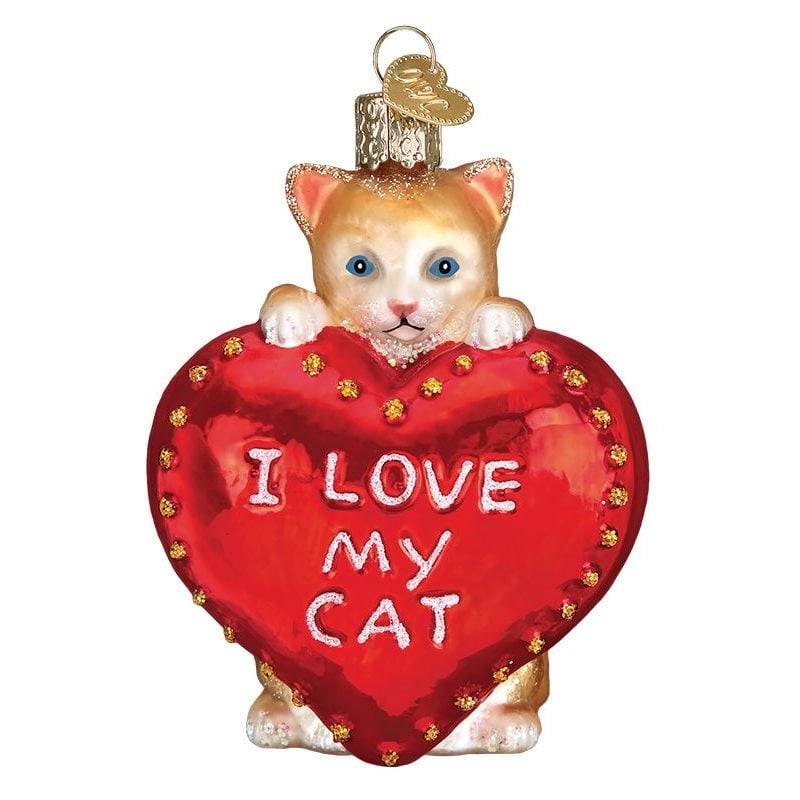 I Love My Cat Heart Ornament