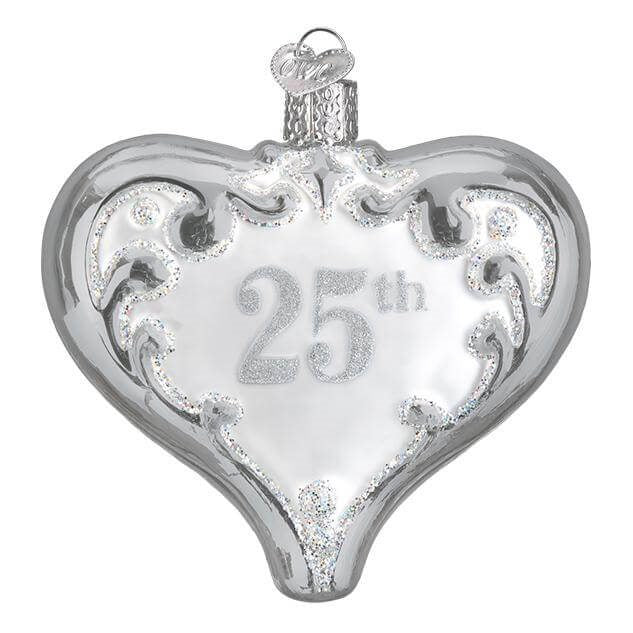 25th Anniversary Heart Ornament