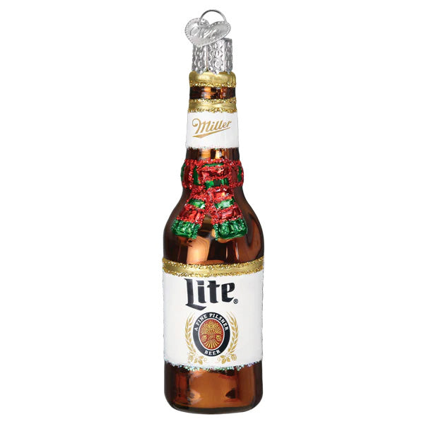 Holiday Miller Lite Bottle Ornament