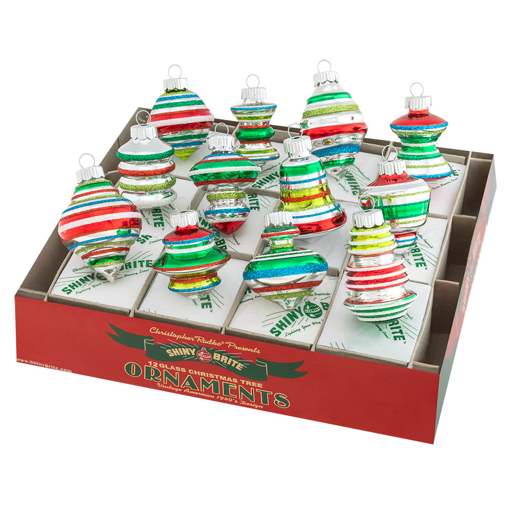 Holiday Splendor Decorated Shape Ornaments Set/12