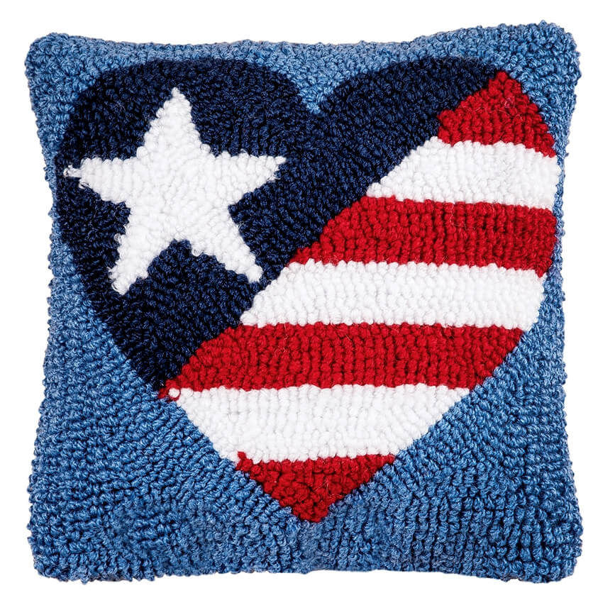 Patriotic Heart Pillow