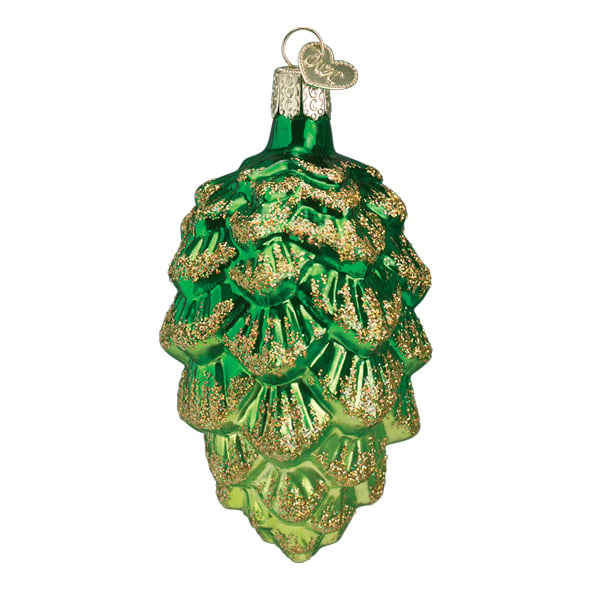 Green Ponderosa Pine Cone Ornament