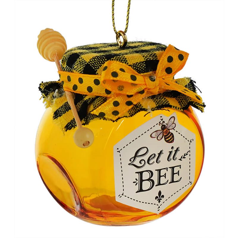 Let It Bee Glass Honey Jar Ornament
