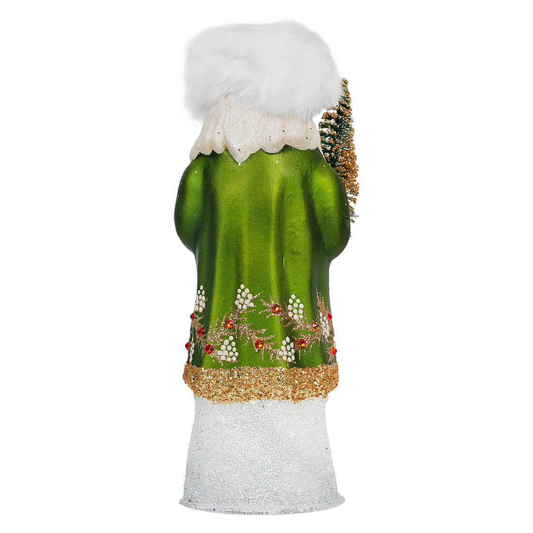 Ino Schaller Green & Gold Russian Santa With Swarovski Crystals