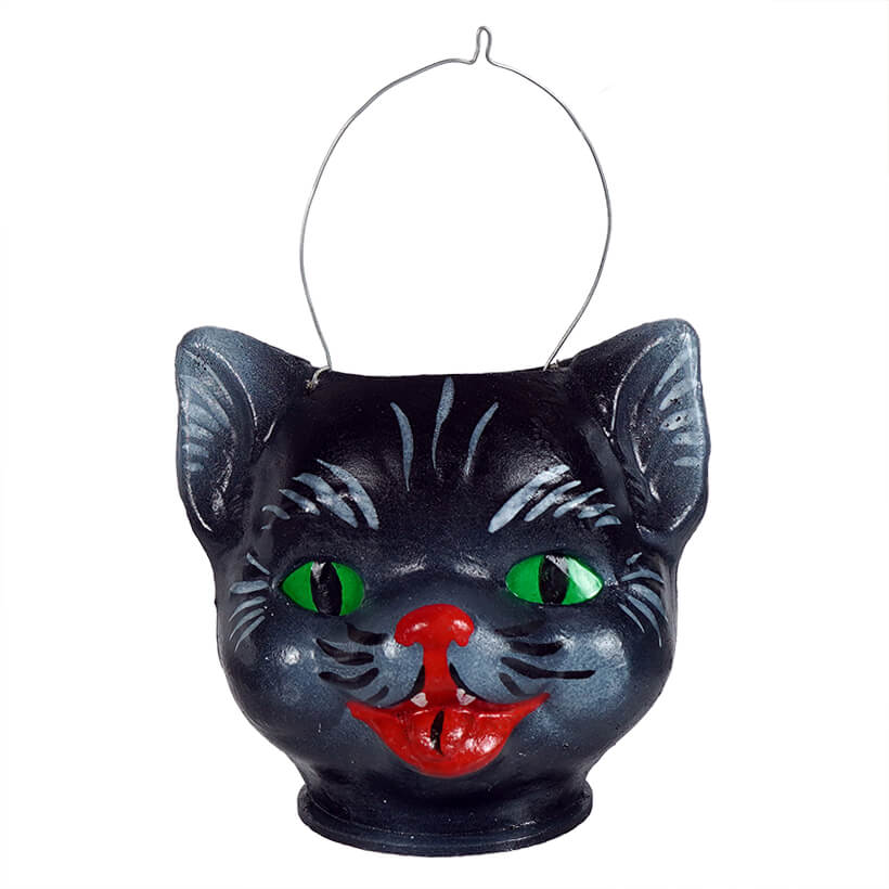 Small Jack-O-Lantern Cat Bucket