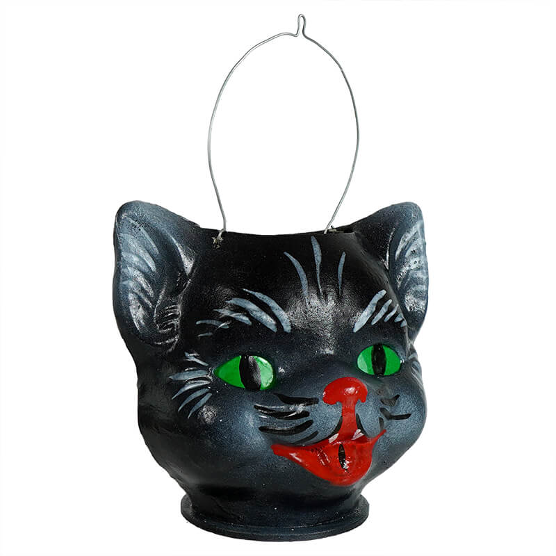 Small Jack-O-Lantern Cat Bucket