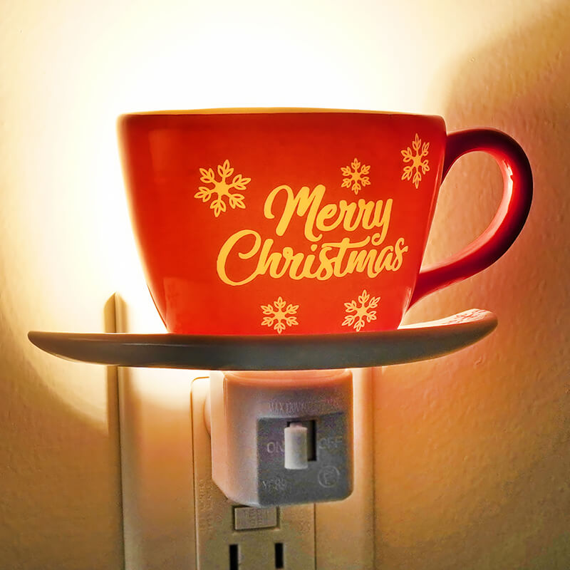 Merry Christmas Teacup Night Light