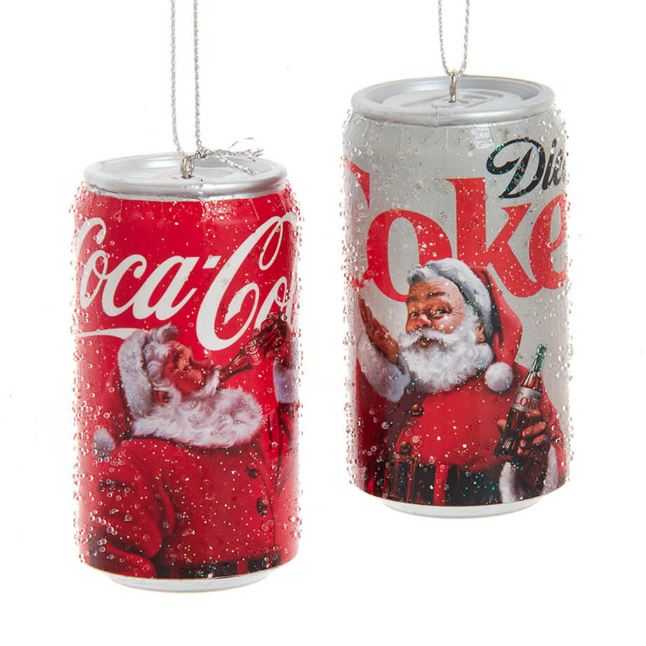 Coca-Cola® Santa Can Ornaments Set/2