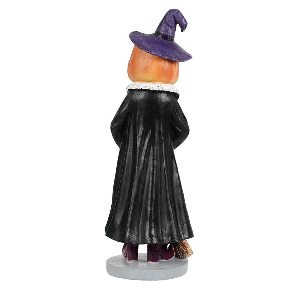 Pumpkin Witch Holding Broom