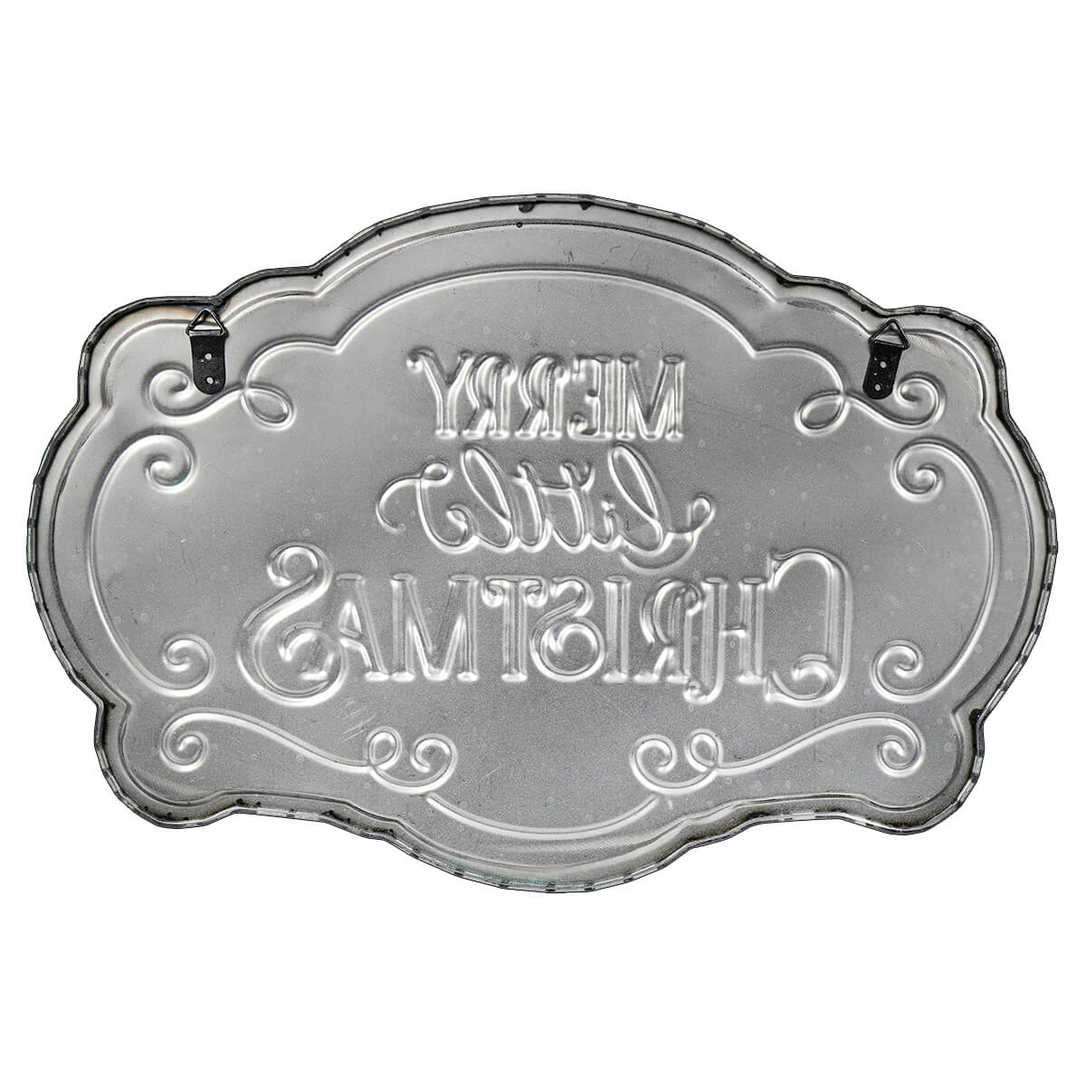 Embossed Metal Merry Little Christmas Sign