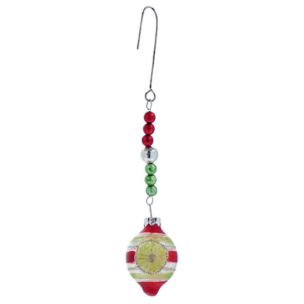 Green & Red Finial Bead Hanger Ornament