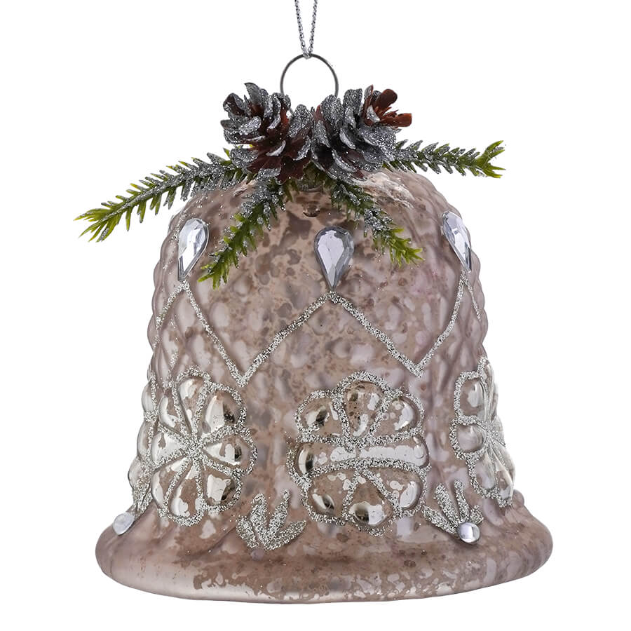 Silver Finish Mercury Glass Bell Ornament