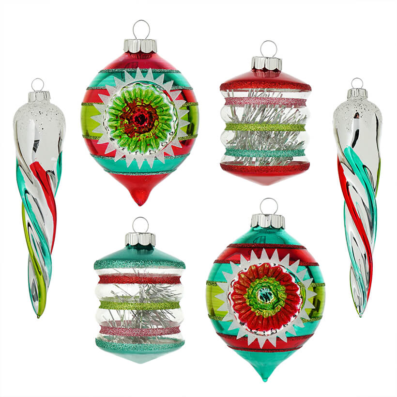 Festive Fete Mixed Shape Ornaments Set/6