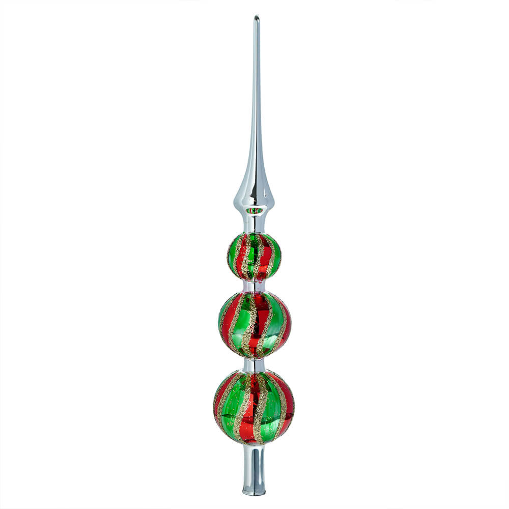 Red & Green Spiral Finial