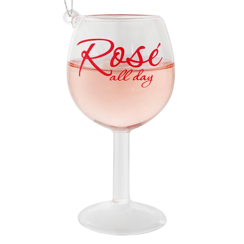 Rosé All Day Wine Glass Ornament