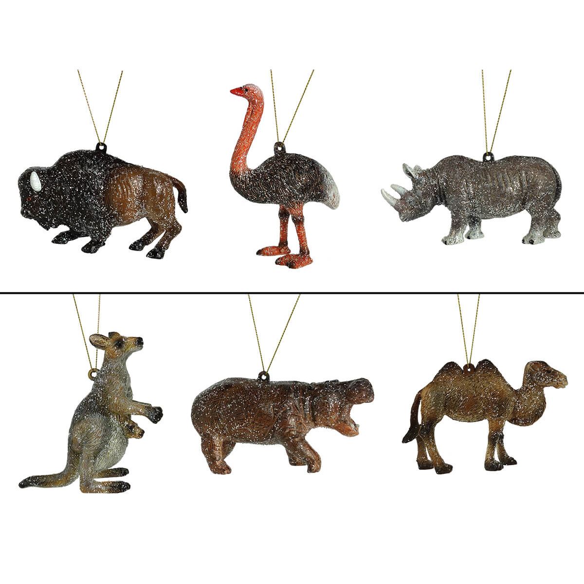 Wild Animal Ornaments Set/6