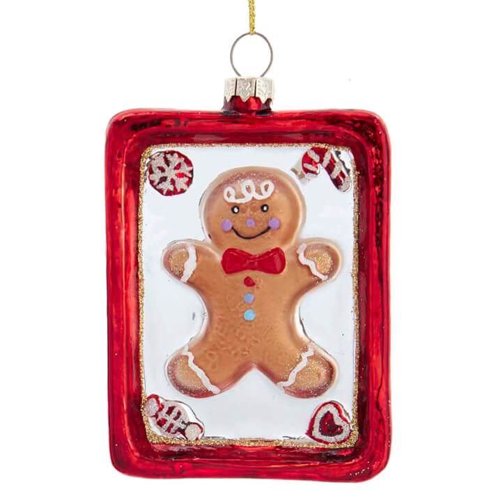 Gingerbread Boy On Tray Ornament