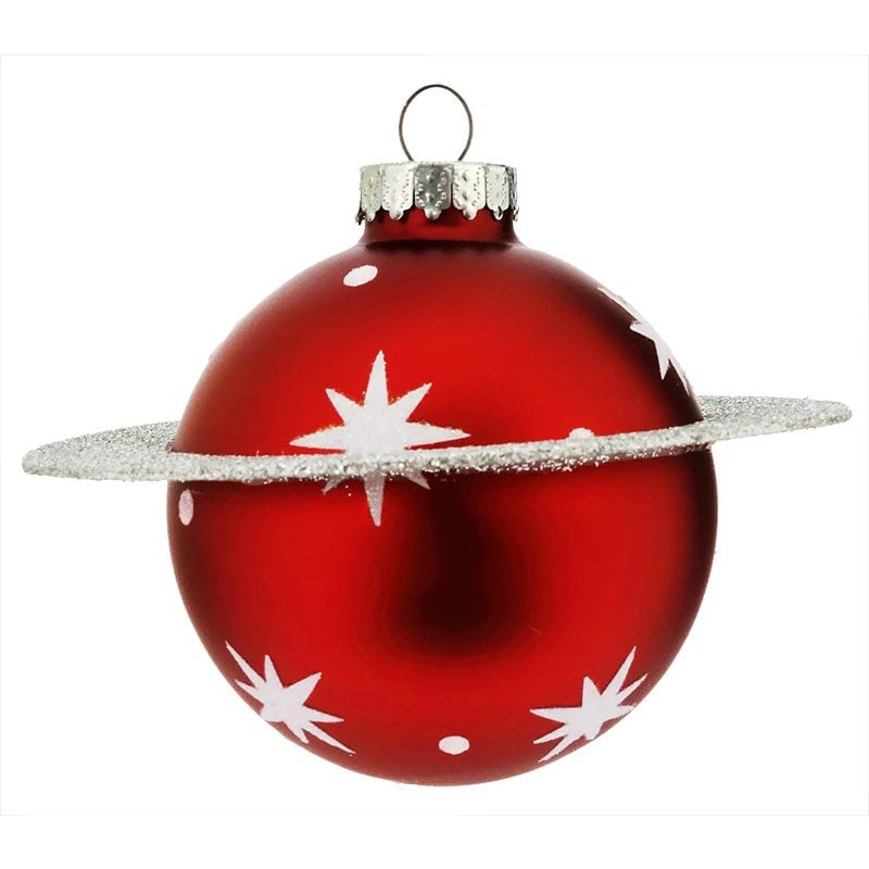 Red Saturn & Ring Ornament