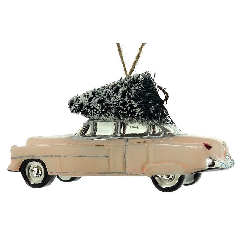 Pink Cadillac with Tree Ornament