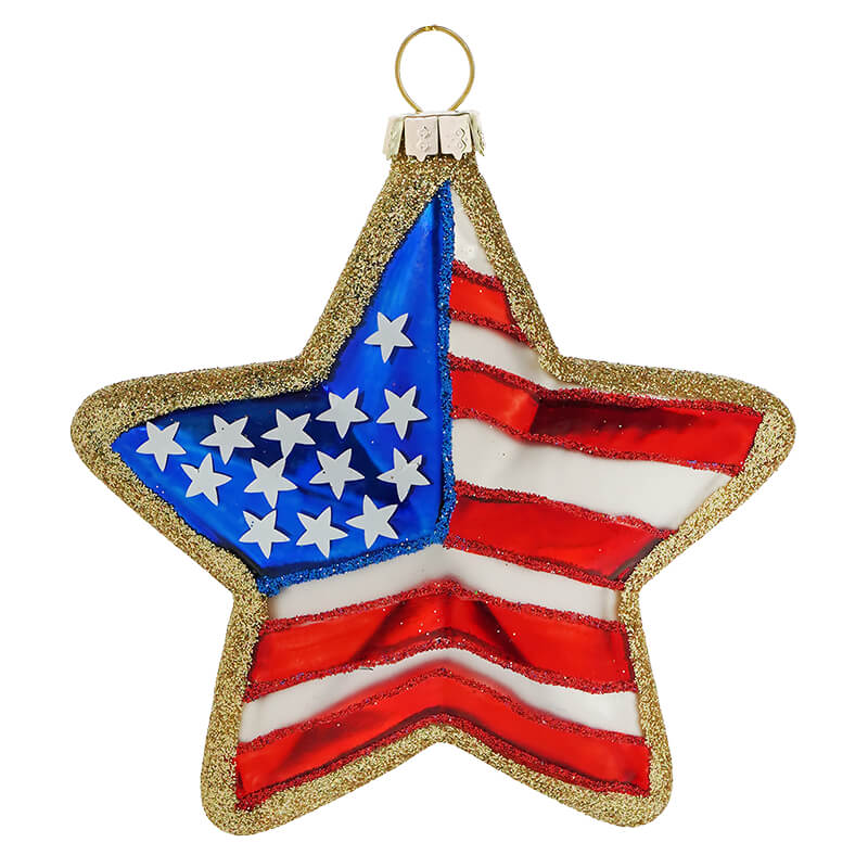 Gold USA Star Ornament