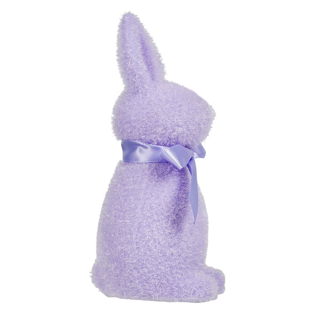 Violet Flocked Button Nose Bunny
