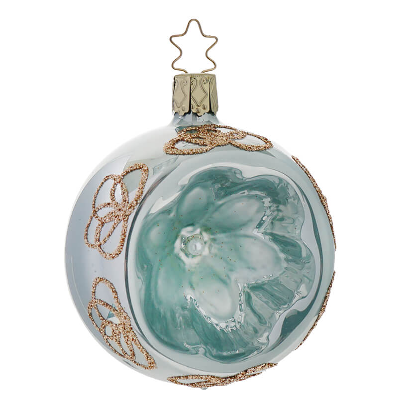 Pearl Border Mint Blue Indent Ornament