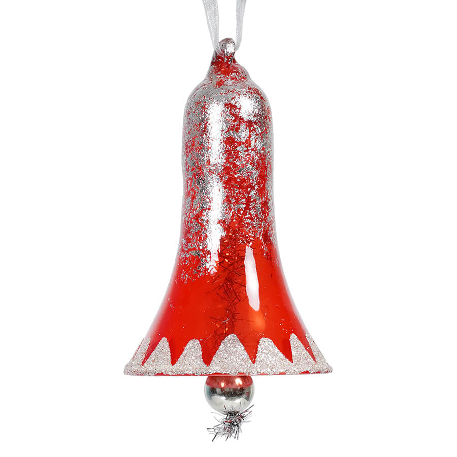 Retro Red Glass Bell Ornament