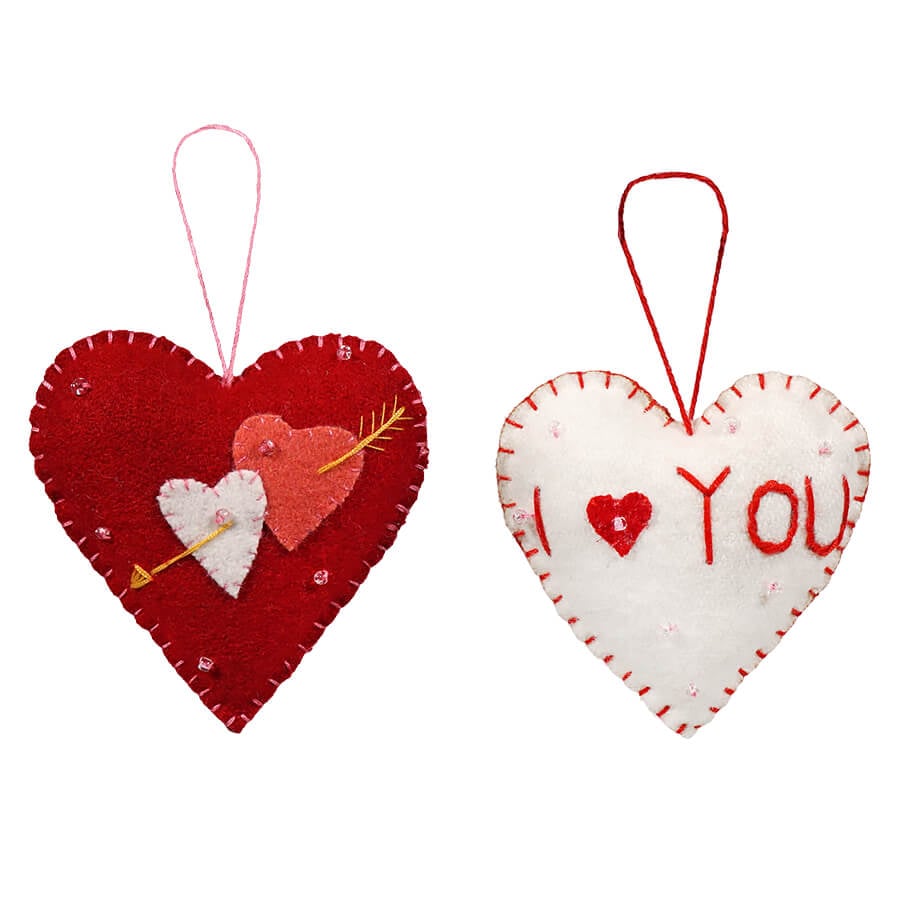 Love Heart Ornaments Set/2