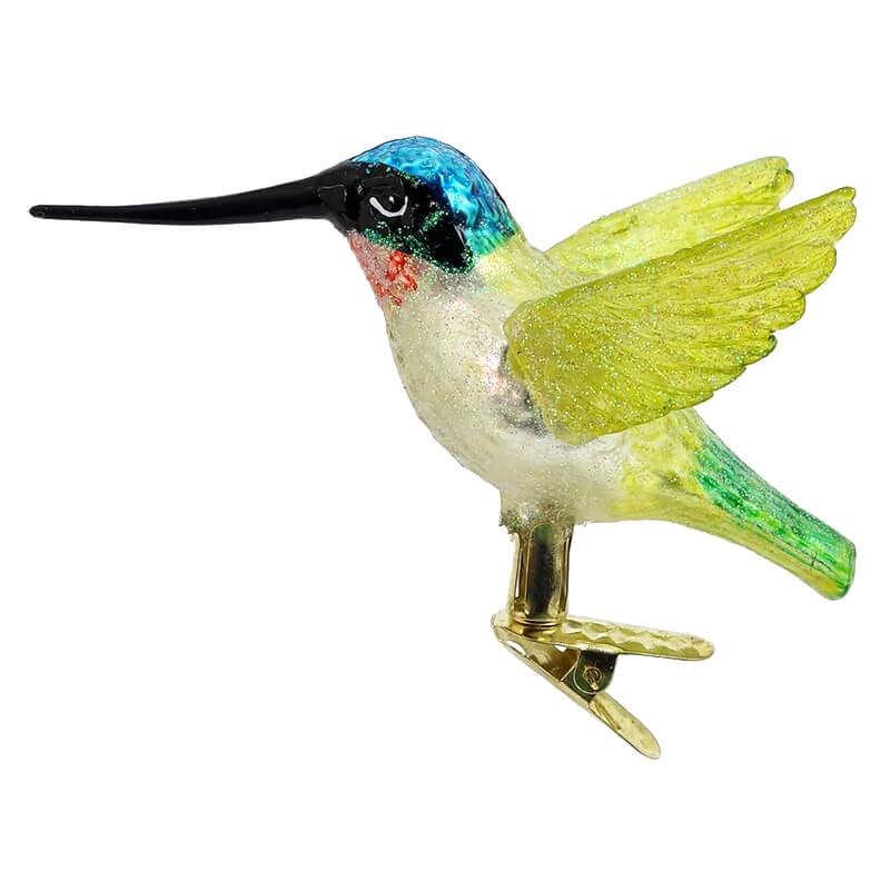Yellow Winged Hummingbird - Clip On Ornament