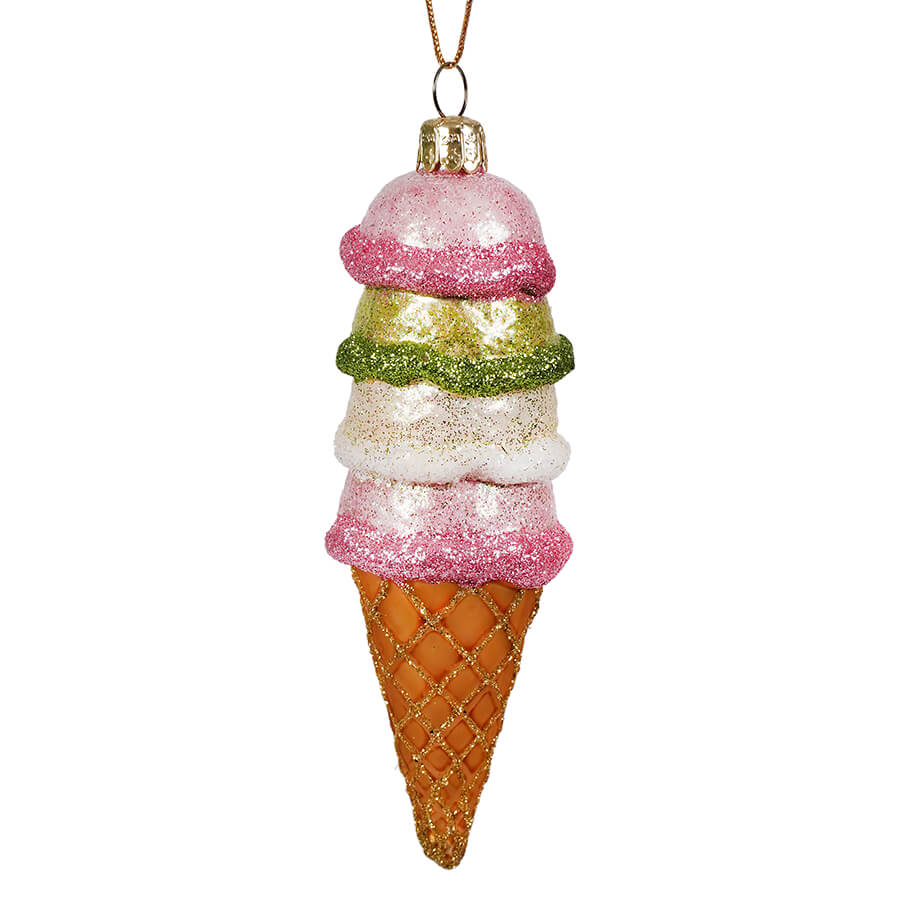 Ice Cream Cone Scoops Ornament