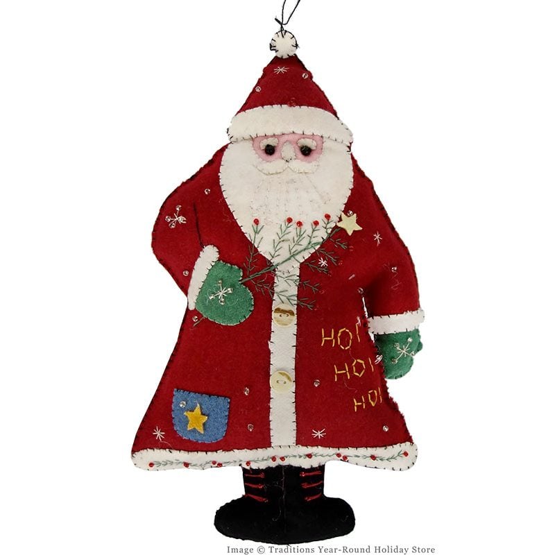Ho Ho Ho Santa with a Tree Ornament