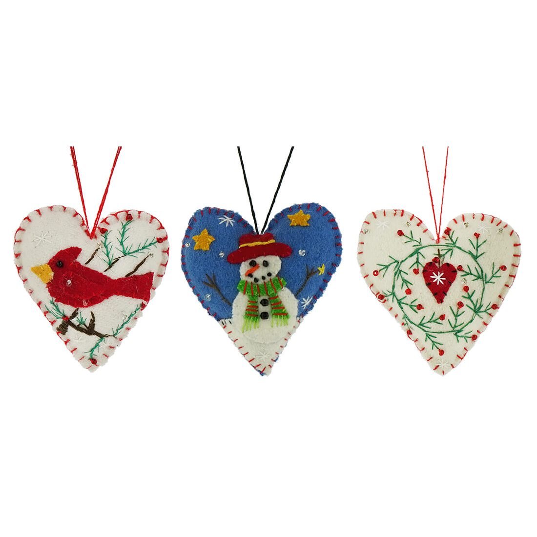 Outdoor Fun Heart Ornaments Set/3