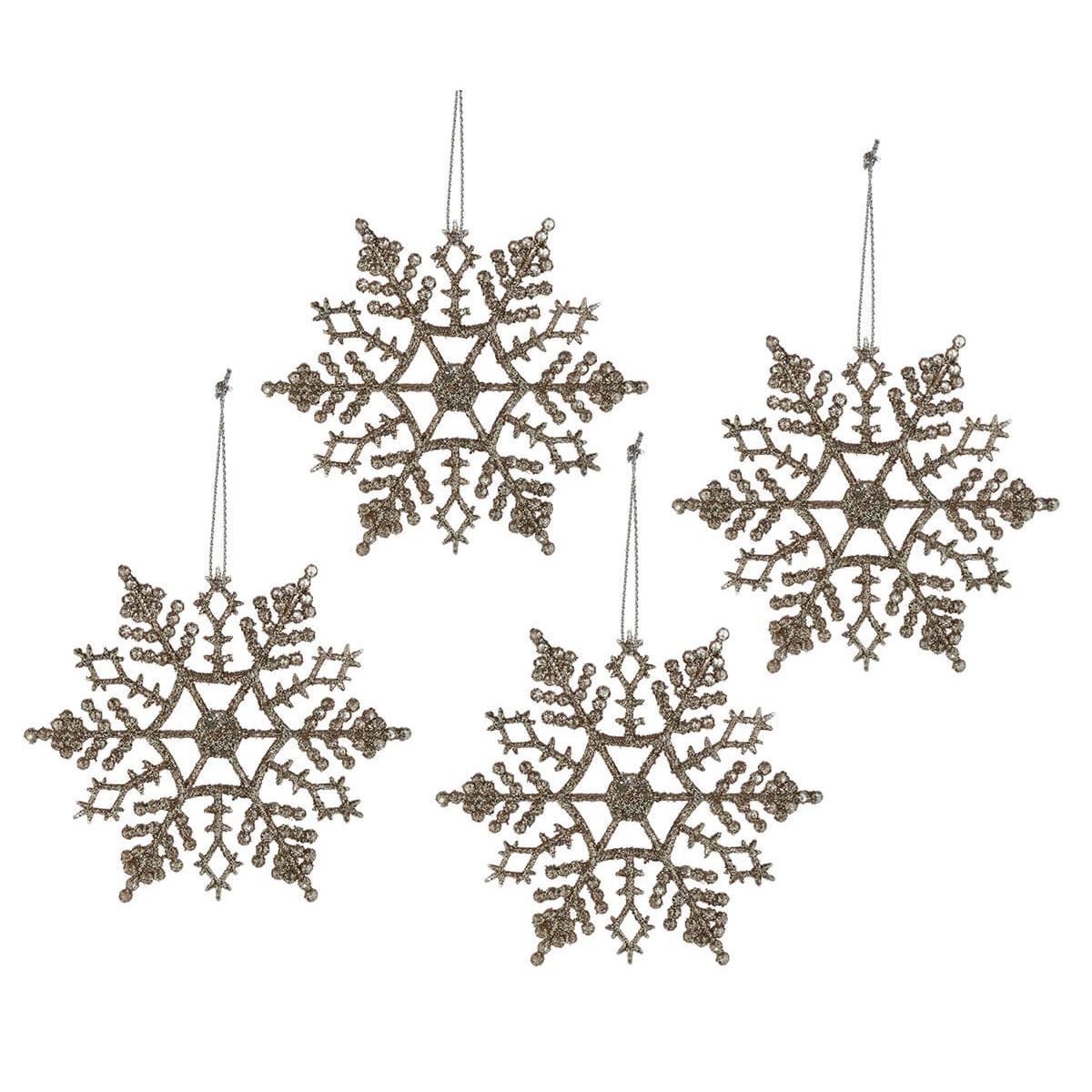 Large Crystal Snowflake Ornaments Set/4