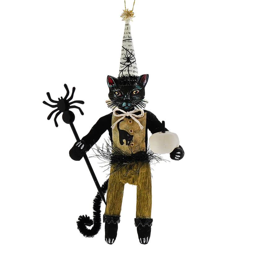 Black & Ivory Halloween Boy Cat Ornament