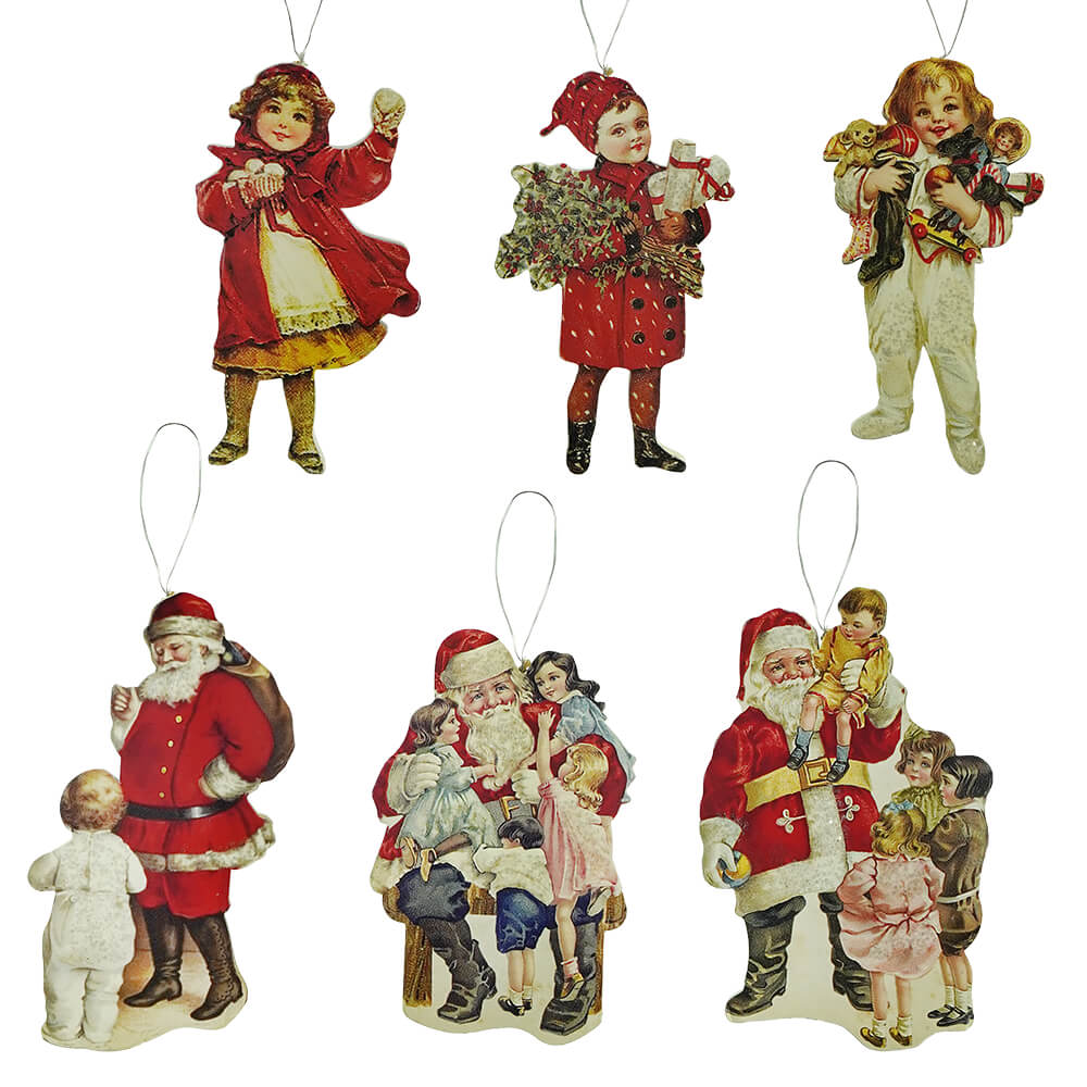 Traditional Christmas Dummy Board Ornaments Set/6