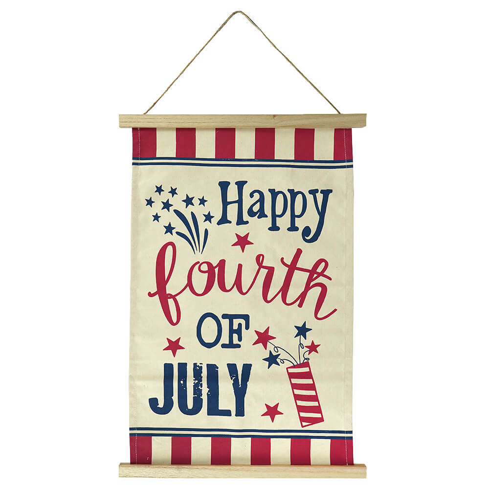 Happy Fourth of July Canvas Hanger