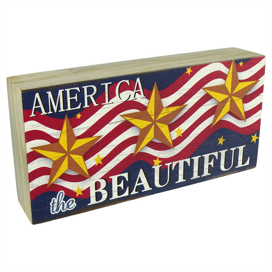 America the Beautiful Wood Americana Block