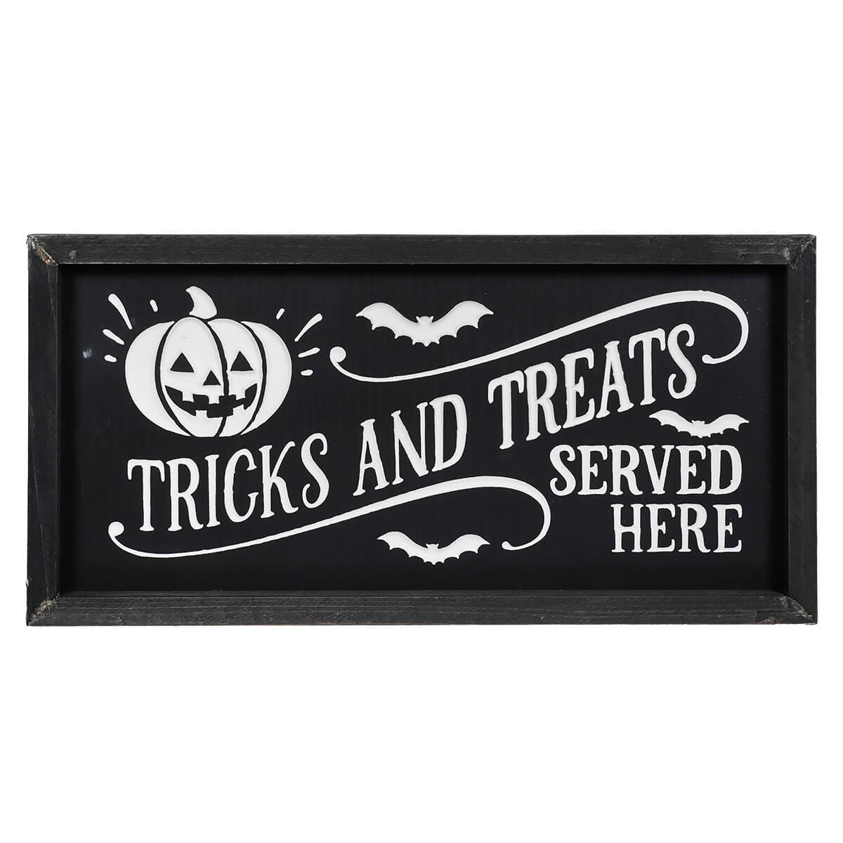 Tricks And Treats Wood Engraved Sign