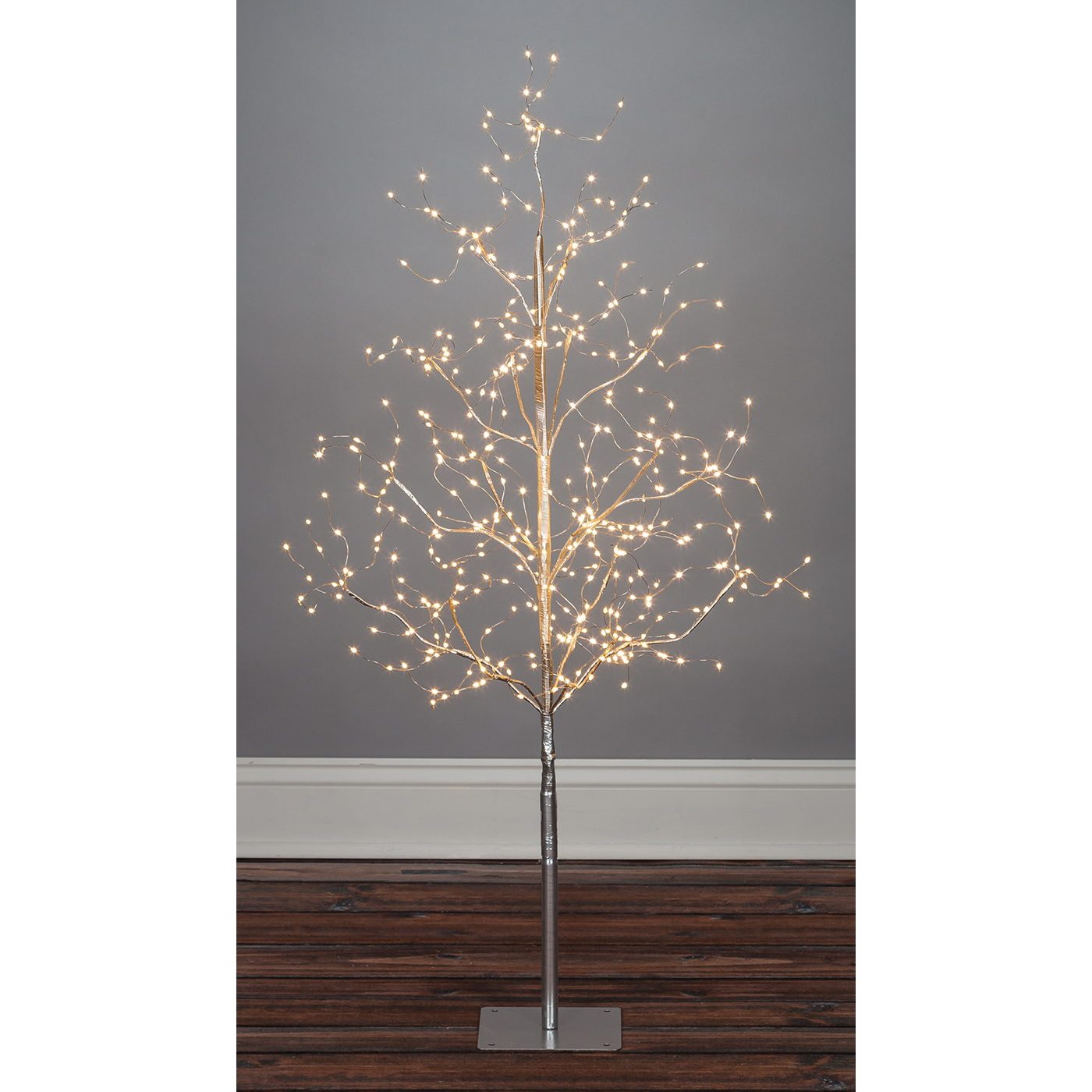 4ft Silver Lighted LED Tree