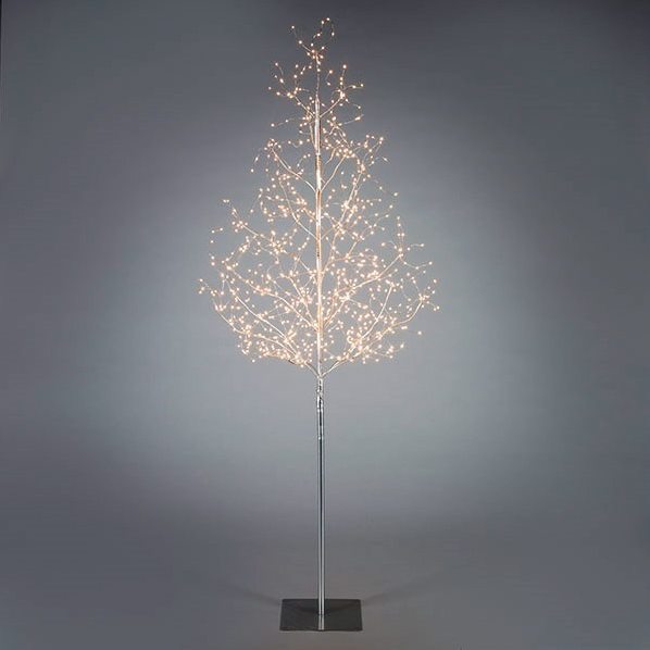 6ft Silver Lighted LED Tree