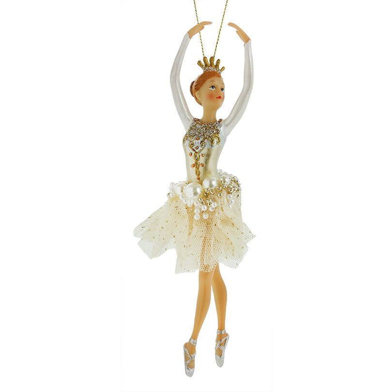 White & Gold Ballerina Ornament