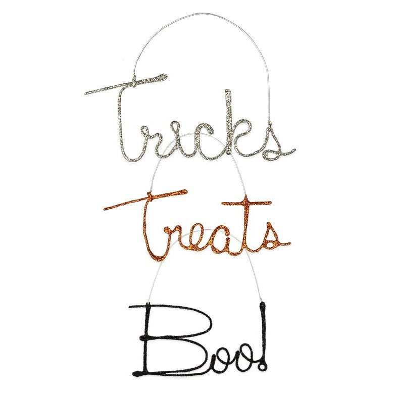 Halloween Wire Word Ornaments Set/3