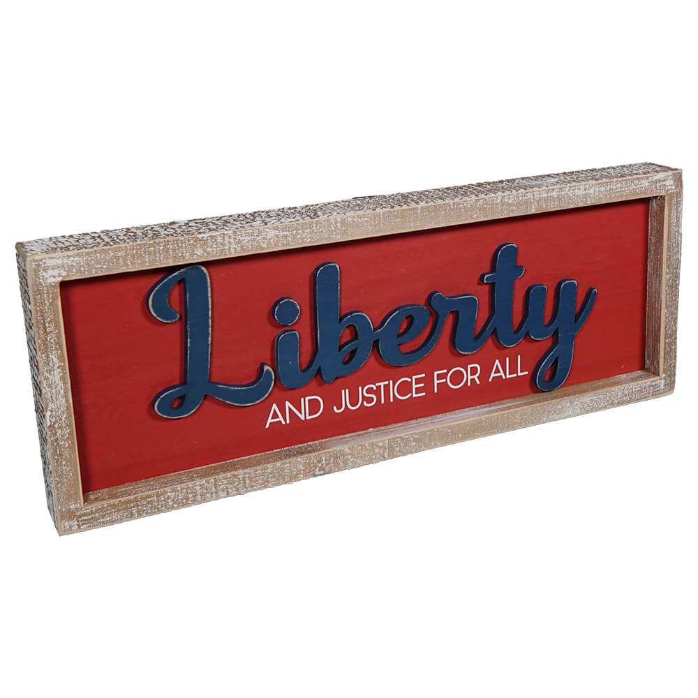 Liberty And Justice For All Wood Layered Americana Decor