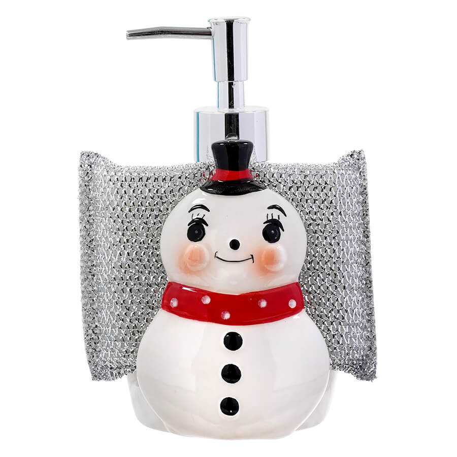 Snowman Soap Dispenser & Sponge Holder